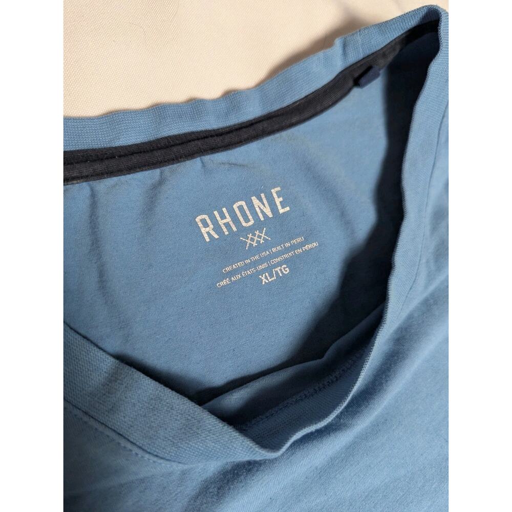 Rhone T Shirt Mens XL Blue Performance Raglan Short Sleeve Athletic Crewneck Tee - Picture 3 of 8